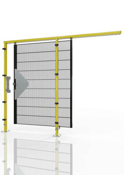 Schiebetür für Maschinen-Schutzgitter ECONFENCE® BASIC LINE TS01 1200x2200 RAL1021-9005