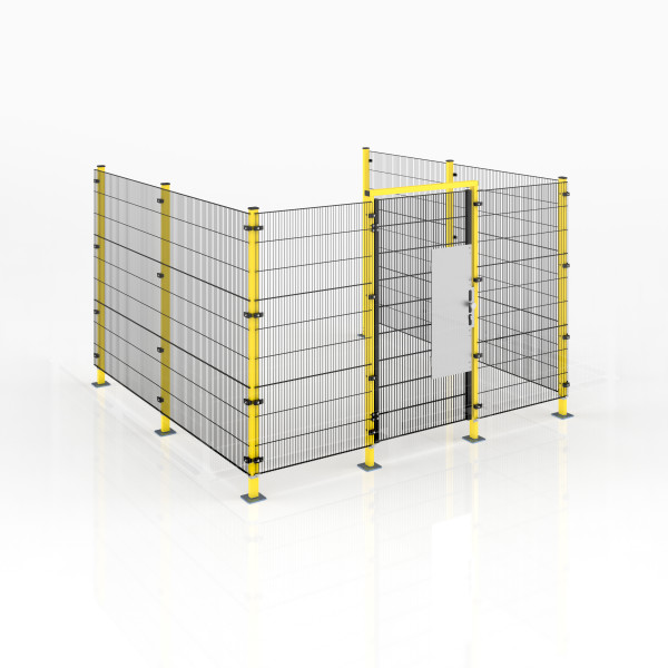 Maschinen-Schutzgitter, SYSTEMBAUKASTEN ECONFENCE® BASIC LINE 3000x3000 offen