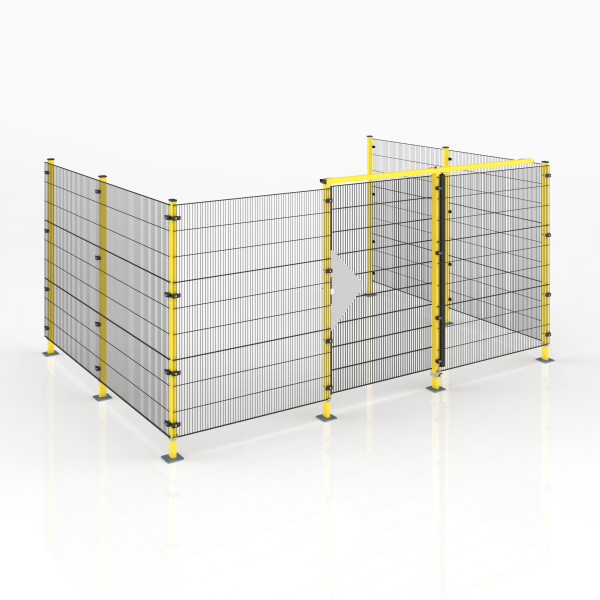 Maschinen-Schutzgitter, SYSTEMBAUKASTEN ECONFENCE® BASIC LINE 3000x4000 Schiebetür