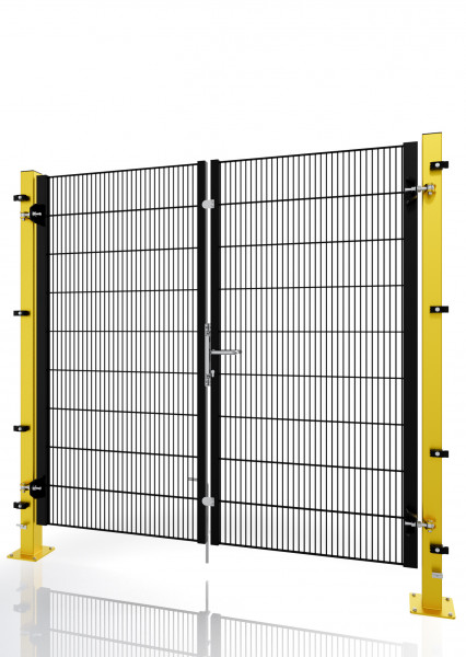 Zweiflügelige freitragende Drehtür ECONFENCE® BASIC LINE BT01 2000x2000MM RAL1021-9005