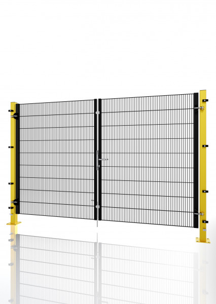 Zweiflügelige freitragende Drehtür ECONFENCE® BASIC LINE BT01 3000x2000MM RAL1021-9005