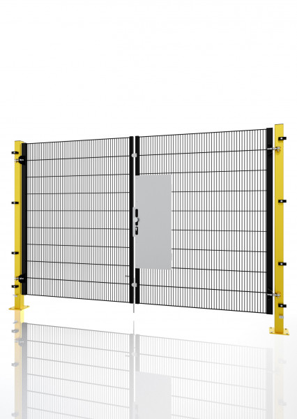Zweiflügelige freitragende Drehtür ECONFENCE® BASIC LINE TS01 3000x2000MM RAL1021-9005